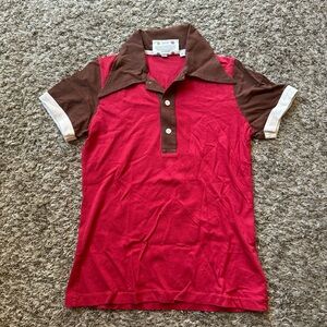 Big bud press polo in red and brown. Size p